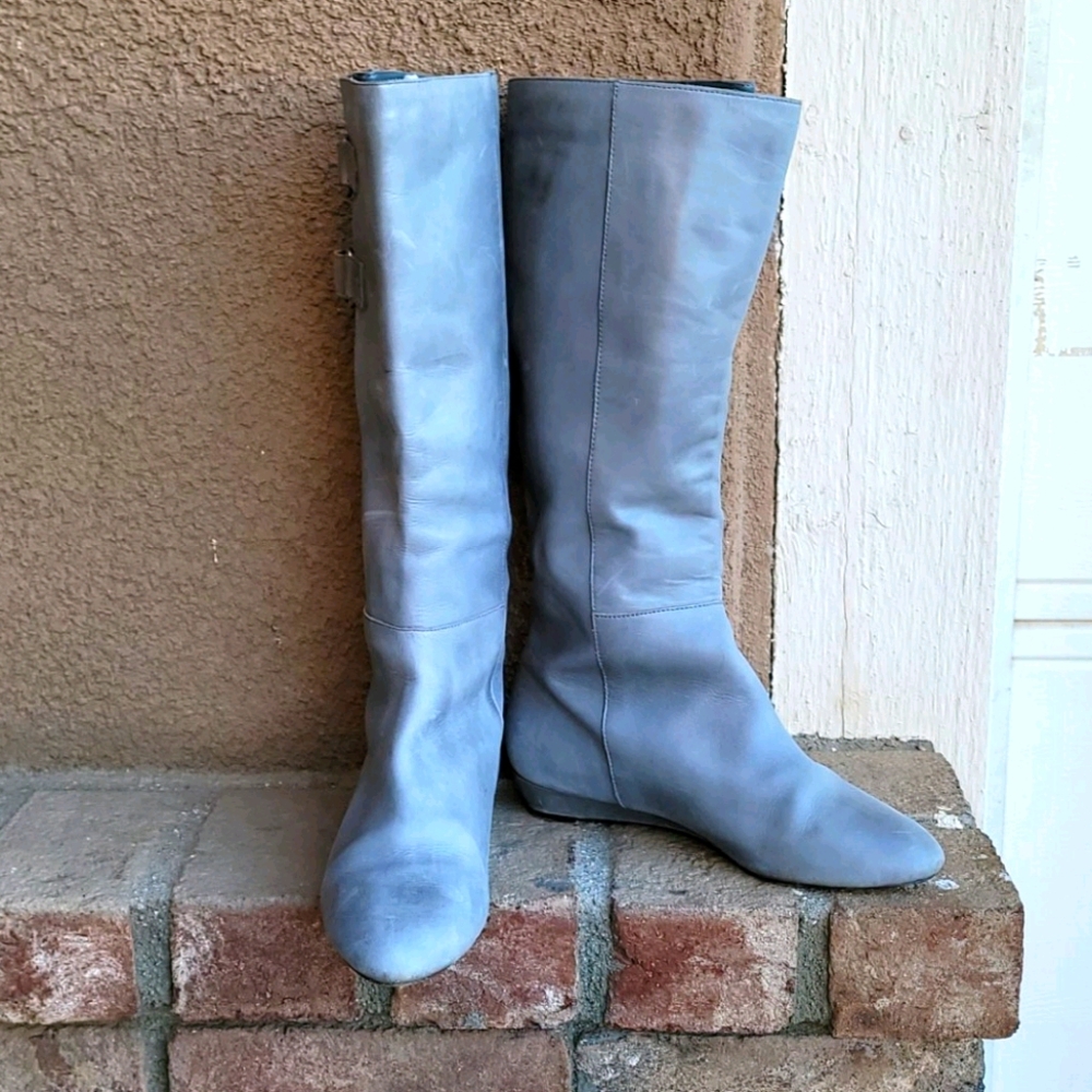 Seychelles gray leather boots sz 7 womens